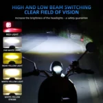 LED Motorcycle Spotlight With Red Devil Eye Spotlight High and Low Beam External Headlight - Image 7