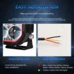 LED Motorcycle Spotlight With Red Devil Eye Spotlight High and Low Beam External Headlight - Image 8