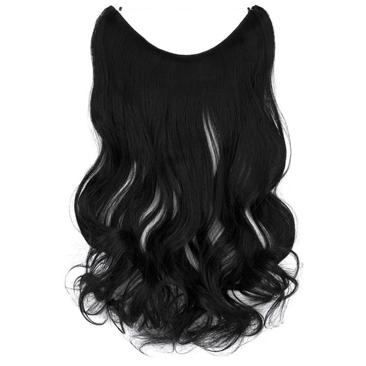 Fishing Line Hair Curtain Long Curly Wig Seamless Hair Extension