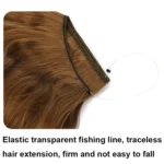 Fishing Line Hair Curtain Long Curly Wig Seamless Hair Extension - Image 5