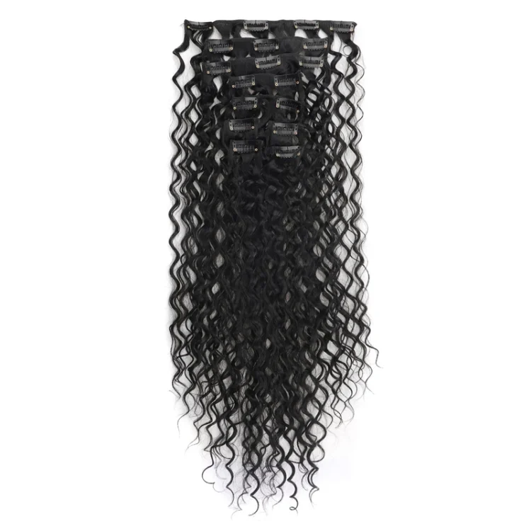 9pcs / Set Ladies Long Curly Hair Extension Pieces Natural Fluffy Invisible Wig