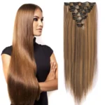 7pcs / Set Clips Long Straight Hair Extension Pieces 16 Clips Chemical Fiber Wigs - Image 2