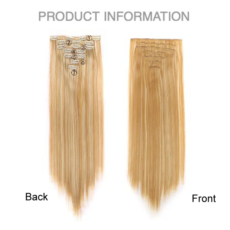 TBD06054009_B2.webp 7pcs / Set Clips Long Straight Hair Extension Pieces 16 Clips Chemical Fiber Wigs - Image 3