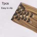 7pcs / Set Clips Long Straight Hair Extension Pieces 16 Clips Chemical Fiber Wigs - Image 4