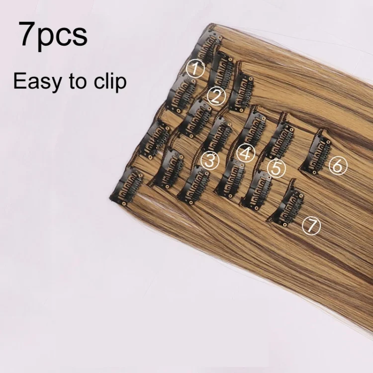 TBD06054009_B3.webp 7pcs / Set Clips Long Straight Hair Extension Pieces 16 Clips Chemical Fiber Wigs - Image 4