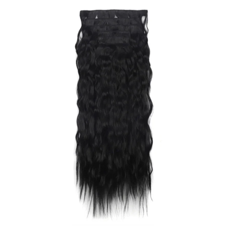 7pcs / Set Clip-On Corn Hair Extension Pieces 16-Card Cornrow Curl Wig