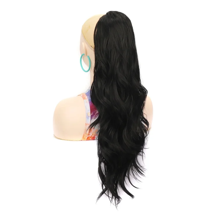 Mesh Drawstring Long Wavy Curly Ladies Ponytail Wig