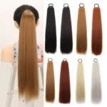 Ladies 24inch Fluffy Long Straight Hair Ponytail Wig - Image 2