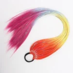 24 inch 9 Strands Chemical Fiber Colorful Hair Ring Dirty Braid Long Ponytail Wig - Image 3