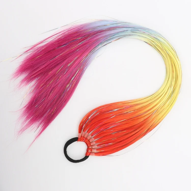 TBD06054037_B2.webp 24 inch 9 Strands Chemical Fiber Colorful Hair Ring Dirty Braid Long Ponytail Wig - Image 3