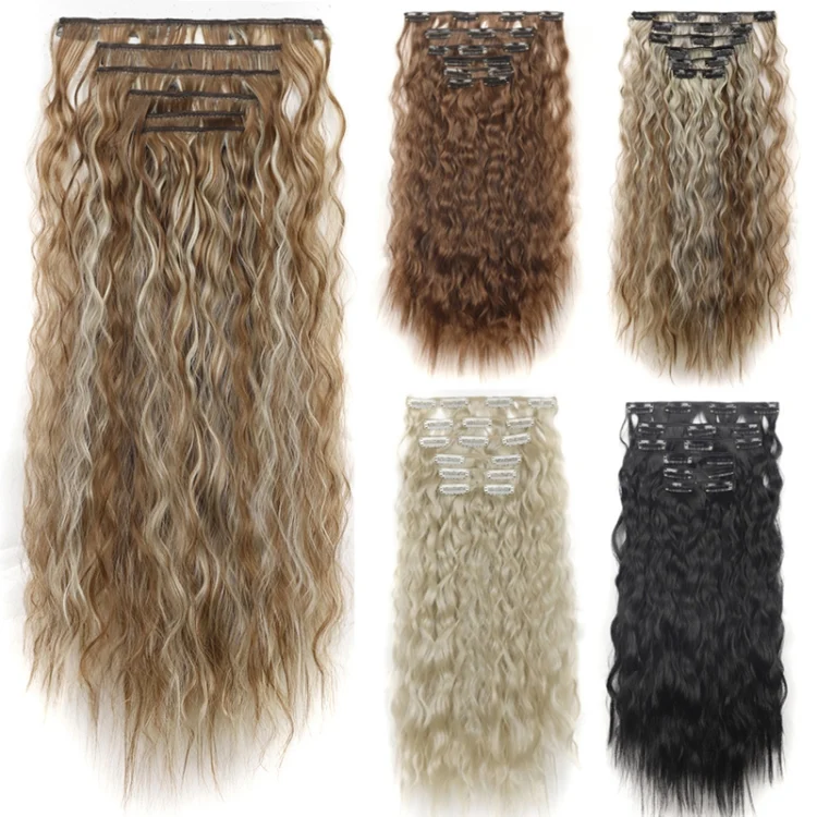 TBD06054040_B1.webp 6pcs / Set Clips Corn Hair Long Curly Picking Hair Extensions Wig Piece - Image 2