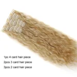 6pcs / Set Clips Corn Hair Long Curly Picking Hair Extensions Wig Piece - Image 3