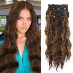 4pcs / Set Ladies Clip Hairstyle Water Wave Long Curly Hair Extensions Wig Pieces - Image 5