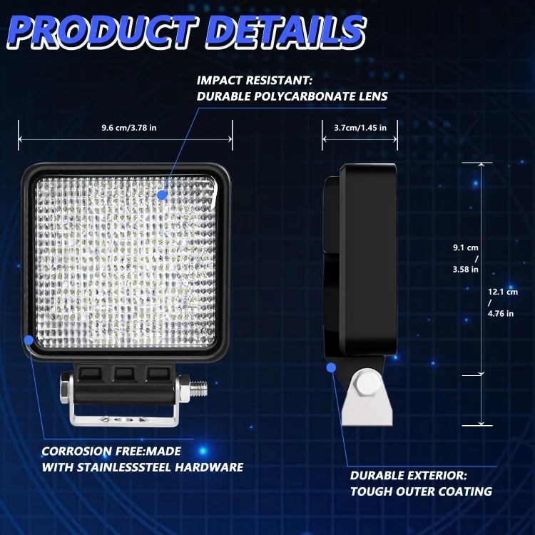 TBD06054063_B6.webp 14W 9-30V 4 Inch Mixed Luminous Square Floodlight With Wire Set - Image 7