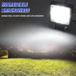 14W 9-30V 4 Inch Mixed Luminous Square Floodlight With Wire Set - Image 9