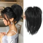Ladies Short Chemical Fiber Fountain Claw Clip High Ponytail Wig - Image 2
