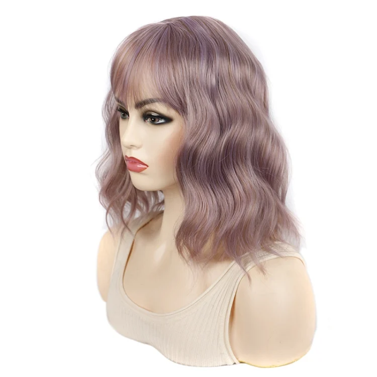 TBD06054101_B2.webp Water Wave Ripple Short Curly Hair With Bangs Fluffy Wig Headcovers - Image 3