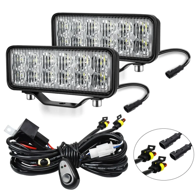 14W 9-30V 6 Inch Long Waterproof Car Work Headlight With Wire Set