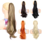 Ladies Claw Clip Inside Button Long Curly Pear Ponytail Wig - Image 2