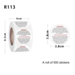Round Warning Label Packaging Self-Adhesive Warning Sticker - Image 6