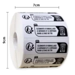 7x2cm Environmentally Friendly Packaging Warning Slogan Label Sticker - Image 2