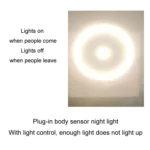 LED Human Body Sensor Light Smart Light Control Infrared Plug- in Night Lamp Floor Bedroom Lamp, US Plug - Image 4
