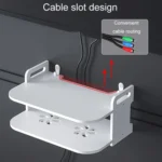 Living Room Projector Holder Home Wall-Mounted No-Punch Hollowing Set-Top Box Shelf - Image 7