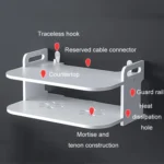 Living Room Projector Holder Home Wall-Mounted No-Punch Hollowing Set-Top Box Shelf - Image 9