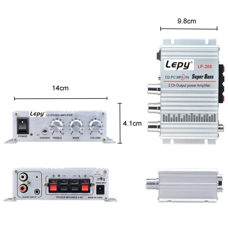 TBD06054356_B2.webp Lepy LP-268 DC12V High Fidelity Power Car/Motorcycle Amplifier - Image 3