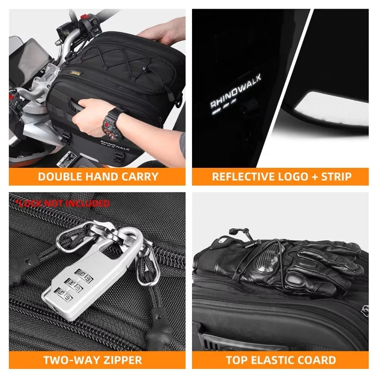 TBD06054359_B7.webp Rhinowalk MTR5001 15L Scooter Front Bag Large Capacity Curved Beam Motorcycle Rear Seat Bag - Image 8