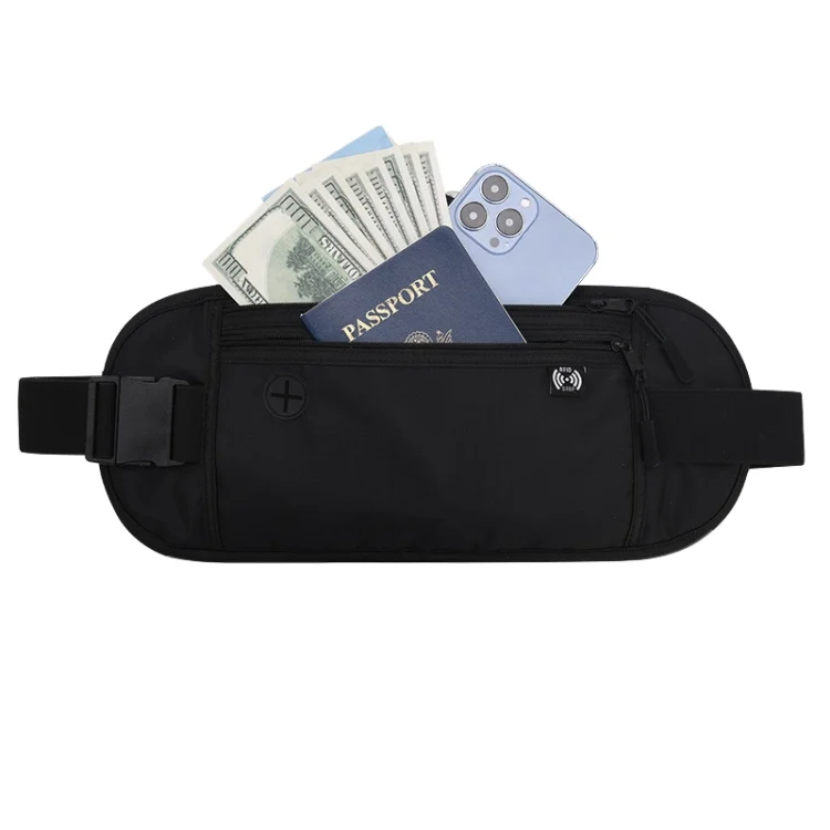 Sports Running Waist Pack Outdoor Fitness Large Capacity RFID Blocking Wallet Waterproof Phone Waist Bag