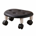 Bedroom Simple Universal Wheel Imitation Leather Pulley Low Stool
