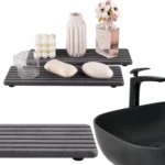 2pcs /Set Absorbent Diatomite Coaster Rectangular Recessed Quick-Drying Stone Sink Toiletries Placemat - Image 2