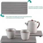 2pcs /Set Absorbent Diatomite Coaster Rectangular Recessed Quick-Drying Stone Sink Toiletries Placemat - Image 3