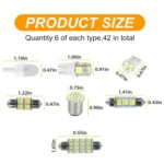 42pcs/Set Car Interior Reading LED Light Combination Set - Image 3