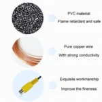 2pcs Car Single AV Audio Cable Lotus Connector RCA Stereo Wire With Shield - Image 5