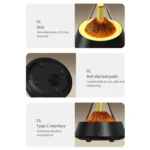 80ml Volcanic Lava Aromatherapy Humidifier With Colorful Lights USB Plug Power - Image 7