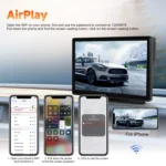 8-Inch HD Wireless CarPlay Screen DVR With Dash Cam/1080p Front Rear Camera/Bluetooth/AirPlay - Image 4