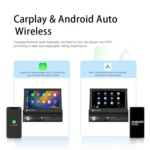 7-Inch Single Din Android 10.0 Carplay Screen With GPS Navigation/Bluetooth/Mirror Link/DVR Input - Image 4