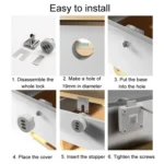 Home Cabinet Desk Drawer Combination Lock Lockers File Security Latches - Image 8