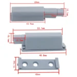 Home Cabinet Door No Pull Handle Thick And Short Magnetic Bouncer - Image 3