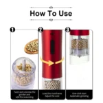 Multifunctional Kitchen Seasoning Electric Grinder Adjustable Coarse and Fine Pepper Grinder - Image 10