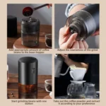 USB Rechargeable Adjustable Coarse and Fine Household Portable Electric Coffee Bean Grinder - Image 10
