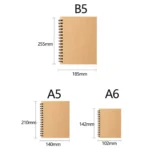 3pcs Thickened Kraft Paper Coil Notebook Student Diary Workbook - Image 2