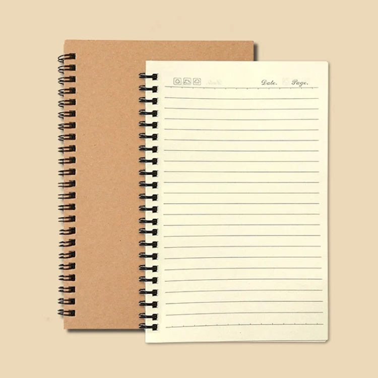 TBD06054607_B2.webp 3pcs Thickened Kraft Paper Coil Notebook Student Diary Workbook - Image 3