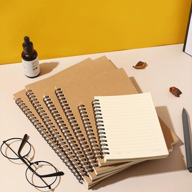 TBD06054607_B8.webp 3pcs Thickened Kraft Paper Coil Notebook Student Diary Workbook - Image 9