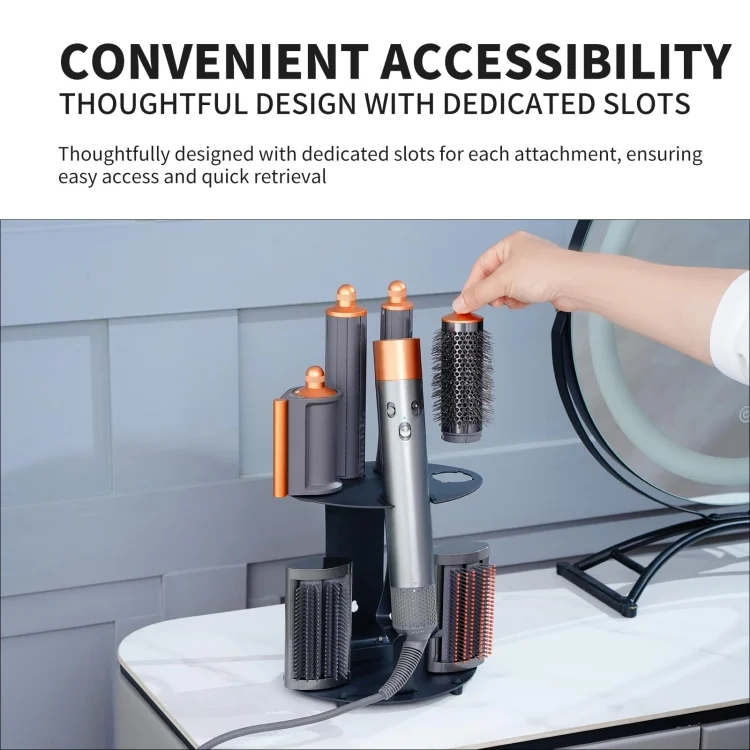 TBD06054676_1.webp For Dyson Airwrap Curling Iron Desktop Storage Rack Wall-mounted Carbon Steel Bracket - Image 2