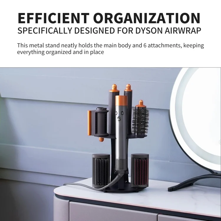 TBD06054676_4.webp For Dyson Airwrap Curling Iron Desktop Storage Rack Wall-mounted Carbon Steel Bracket - Image 5