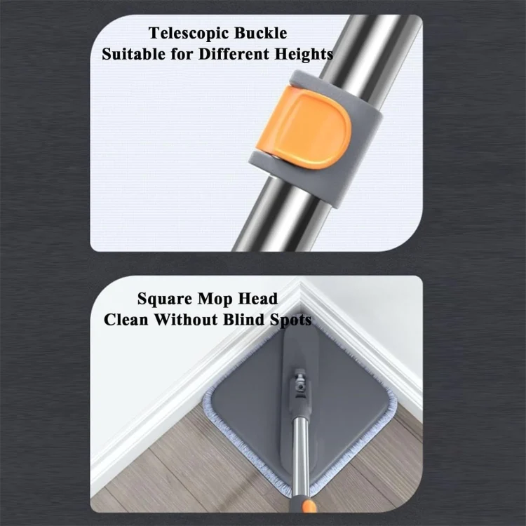 TBD06054775_B6.webp Square Spin Mop and Bucket With 2 Mop Pads Set Separate Clean And Dirty Water - Image 7
