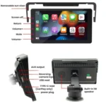 7 Inch Bluetooth 5.0 Portable CarPlay Monitor - Image 2